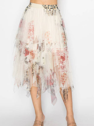 Star Rose Dreamy Tiered Tulle Floaty Hem Skirt