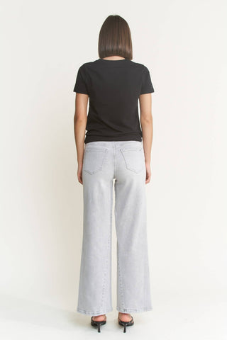 Mica Denim Gray High Rise Wide Leg - Born To Glam