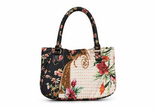 Black Floral Patchwork Handbag