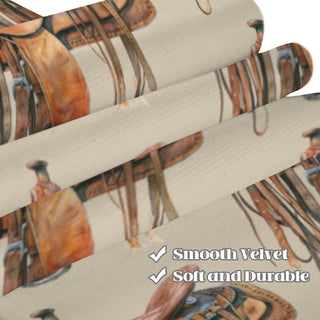 Baha Ranch Saddle Print Window Curtain Drapes 52"x63" Made in America - Born To Glam