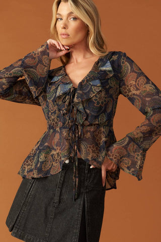 A printed Woven Top - Born To Glam