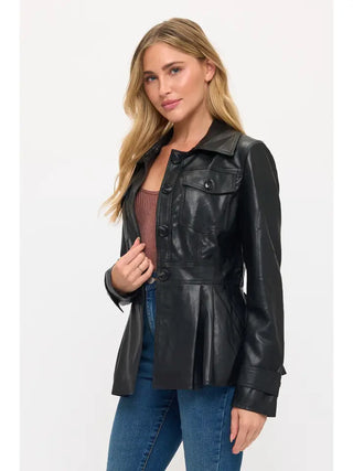 Black Atlas Utility Leather Jacket