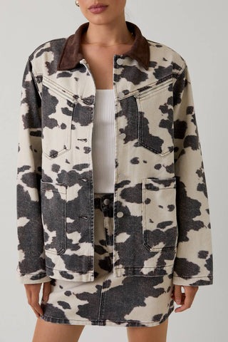 Cow Print Barn Jacket - Born To Glam