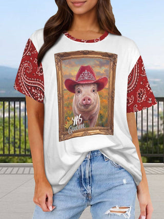 Queen Pig Bandana Graphic Tee