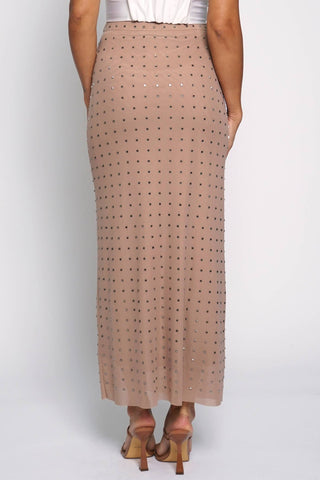 Nude Mirror Mesh Maxi Skirt - Born To Glam