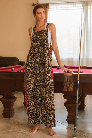 Leopard Printed Overall Jumpsuit - Born To Glam