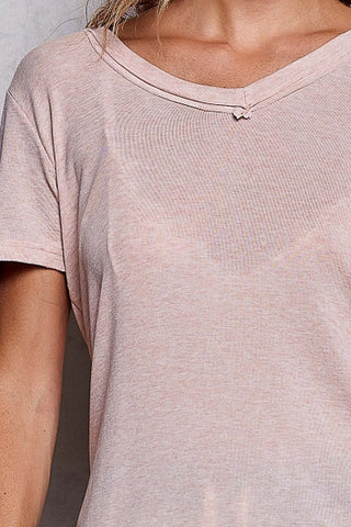 Pink Signature Jersey Stone Washed Top