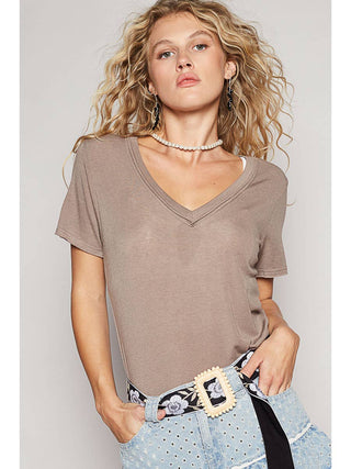 Chocolate Signature Jersey Stone Washed Top duplicate