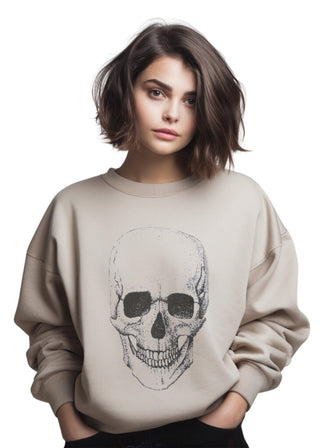 Beige Skull Graphic Top view 2