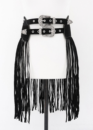 Black Studded Fringe Festival Belt