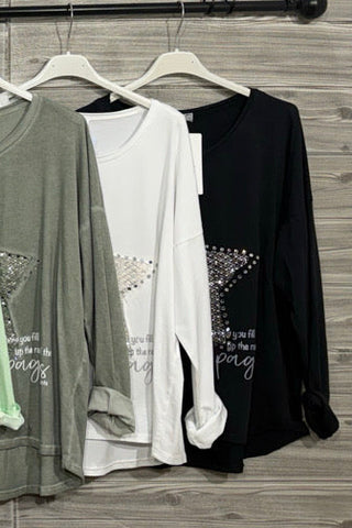 Style the Black Star Knit Top exclusively at Born To Glam