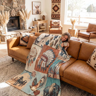 Baha Ranch Bohemian Dreams Minky Soft Throw Blanket 60" X 80" Made in America - Born To Glam