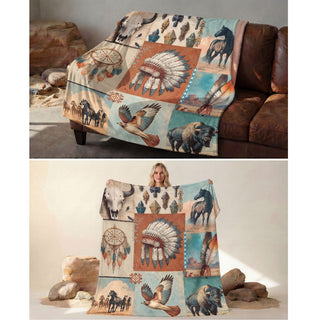 Baha Ranch Bohemian Dreams Minky Soft Throw Blanket 60" X 80" Made in America - Born To Glam
