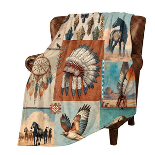 Baha Ranch Bohemian Dreams Minky Soft Throw Blanket 60" X 80" Made in America - Born To Glam