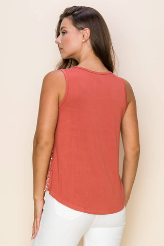 Taupe Sequin Tank Top - Born To Glam