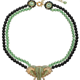 Green Elephant Statement Necklace