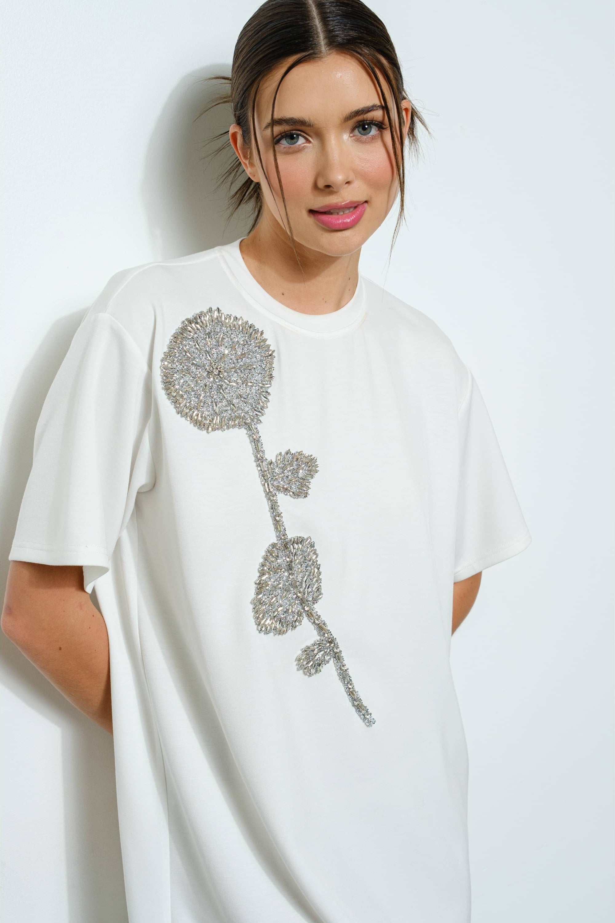 embellished t shirt dress Playlist On Repeat Embellished T-Shirt Dress