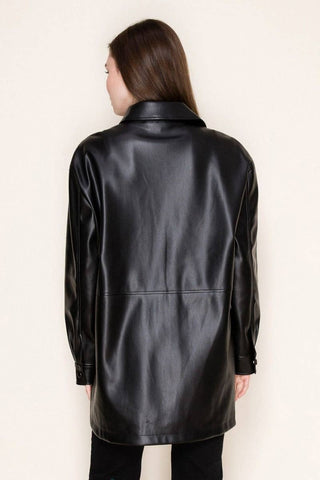 Faux Leather Rhinestone Jacket - Born To Glam