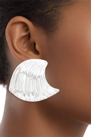 Silver Ocean Stud Earrings - Born To Glam