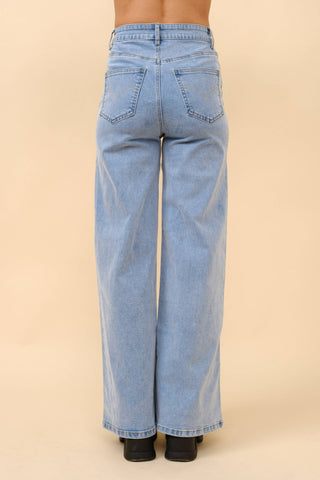 Mid Rise Crystal Slit Bottom Denim Jeans - Born To Glam