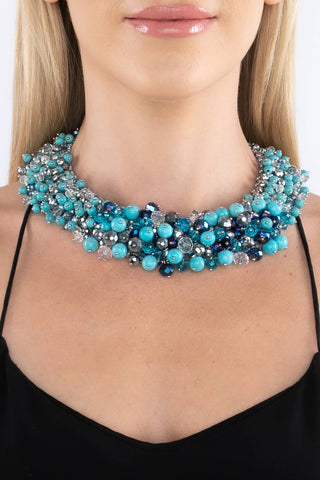 Harper Teal Statement Necklace - Born To Glam