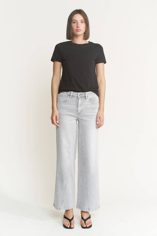 Mica Denim Gray High Rise Wide Leg - Born To Glam