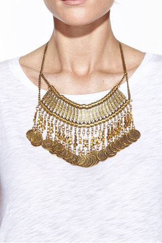 Emma Bronze Coin Necklace - Born To Glam