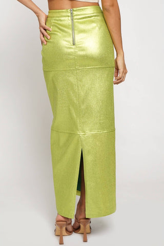 Metallic Slim Maxi Skirt - Born To Glam