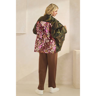 Camo Jacket with Mesh Sequins Contrast