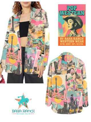 Retro Pop Western Collage Blazer — Faire photo 15