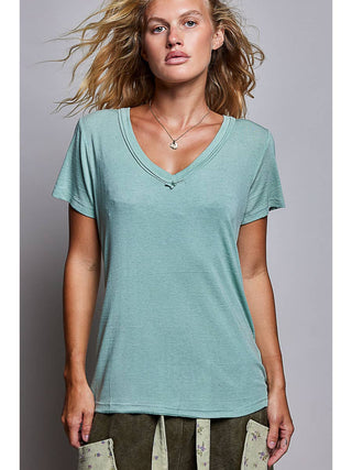Teal Signature Jersey Stone Washed Top duplicate