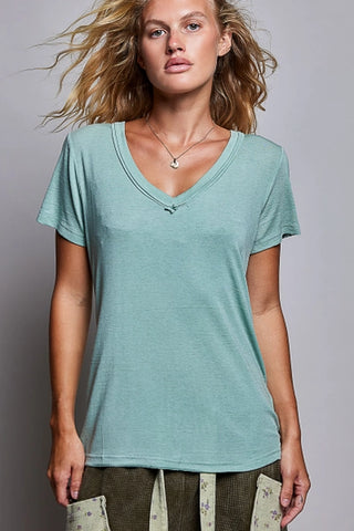 Teal Signature Jersey Stone Washed Top