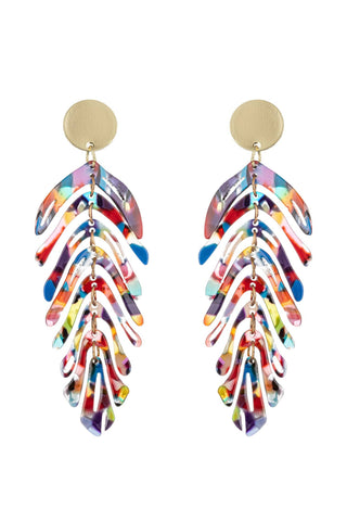 Resin Leaf Drop Earrings - Born To Glam