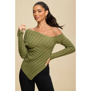 One Shoulder Knit Top - Born To Glam