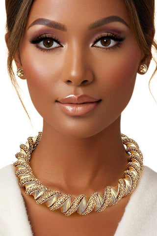 Gold Helix Chain Set for Women - Born To Glam