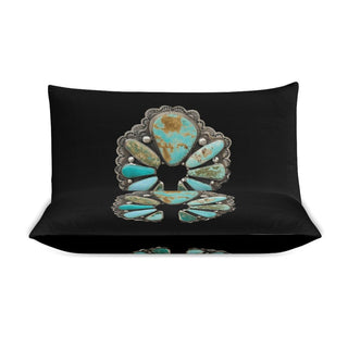 Baha Ranch Turquoise Naja Design 3-Piece Bedding Set (1 Duvet Cover + 2 Pillow Shams) – 102"×90" - Born To Glam