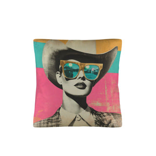 Retro Cowgirl Pop Art Pillow Case - Born To Glam