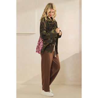 Camo Jacket with Mesh Sequins Contrast