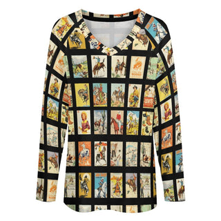 Cowboy Collage Long Sleeve Top view 2