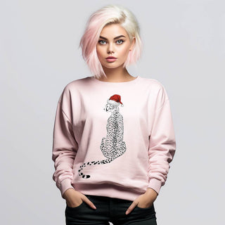 Pink Santa Leopard Animal Print Ugly Christmas Sweater