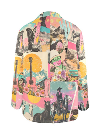 Retro Pop Western Collage Blazer — Faire photo 14