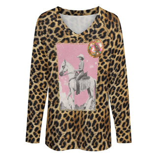 Retro Pop Leopard Cowgirl Graphic Top view 4