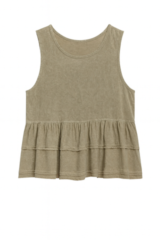 BTG_FLATLAY_CANDIDATE | taupe-ruffle-peplum-sleeveless-top