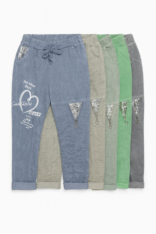 BTG_FLATLAY_CANDIDATE | green-sequin-embellished-jogger-pants