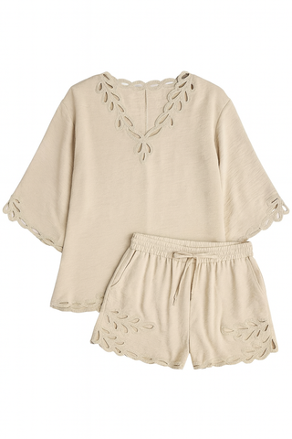 BTG_FLATLAY_CANDIDATE | beige-scallop-detail-top-and-shorts-set