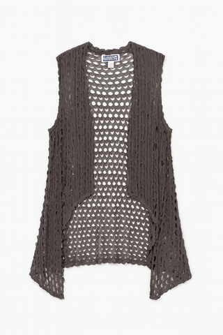 BTG_FLATLAY_CANDIDATE | charcoal-open-weave-sleeveless-cardigan