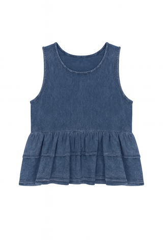 BTG_FLATLAY_CANDIDATE | blue-ruffle-peplum-sleeveless-top