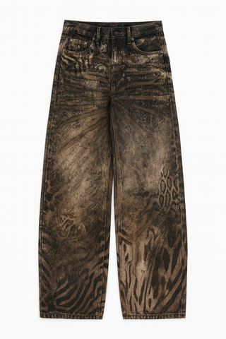 BTG_FLATLAY_CANDIDATE | brown-python-print-wide-leg-pants