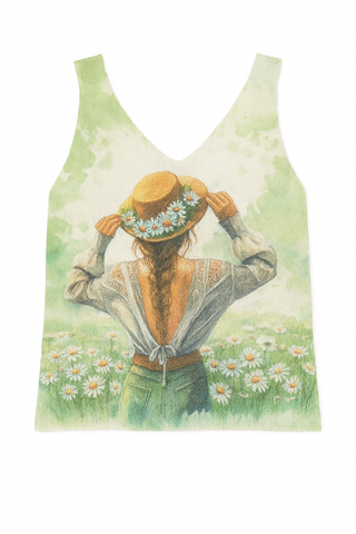 BTG_FLATLAY_CANDIDATE | green-daisy-field-girl-graphic-top