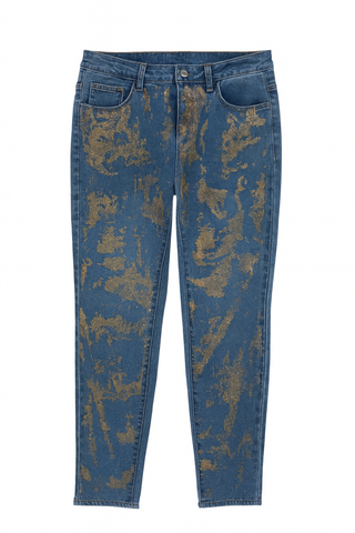 BTG_FLATLAY_CANDIDATE | blue-gold-metallic-print-jeans